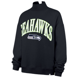 Women's - 47 Brand Seahawks Vantage Mock Neck PO Crew Swtr - Navy