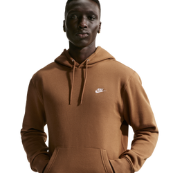 Men's - Nike Club Pullover Hoodie - Ale Brown/White/Ale Brown