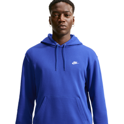 Men's - Nike Club Pullover Hoodie - White/Old Royal/Old Royal