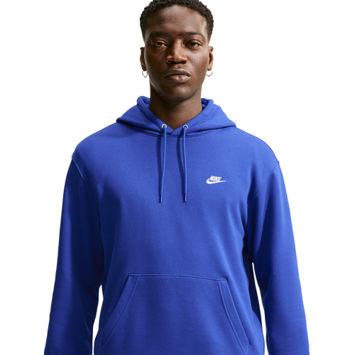 MENS - Nike Club Pullover Hoodie - White/Old Royal