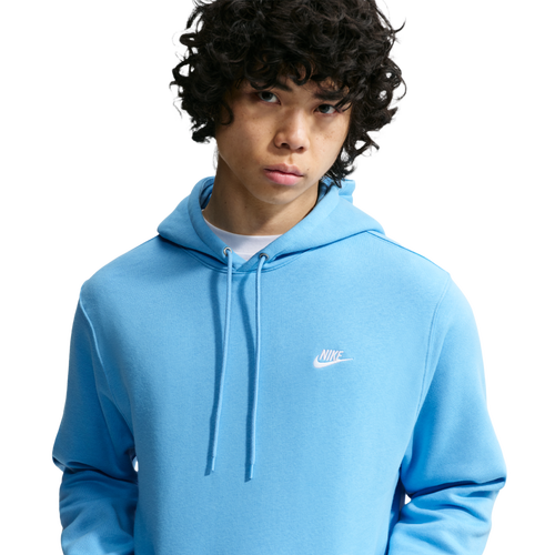 MENS - Nike Club Pullover Hoodie - White/Football Blue