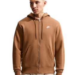 Men's - Nike Club Full-Zip Hoodie - White/Ale Brown/Ale Brown