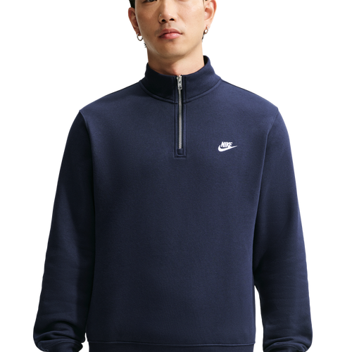 MENS - Nike Club Fleece Half-Zip - Obsidian/White