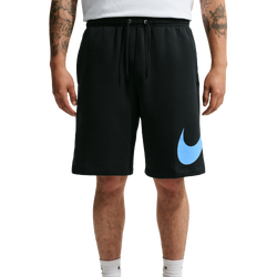 Men's - Nike Solo Swoosh Fleece Shorts - Black/Black/Football Blue