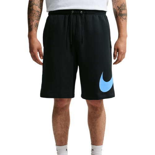 MENS - Nike Solo Swoosh Fleece Shorts - Black/Football Blue