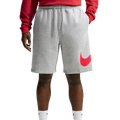 Nike Solo Swoosh Fleece Shorts - Nike University Red/Light Smoke Grey Dark Heather