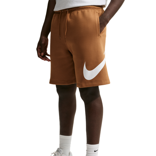 MENS - Nike Solo Swoosh Fleece Shorts - Ale Brown/White