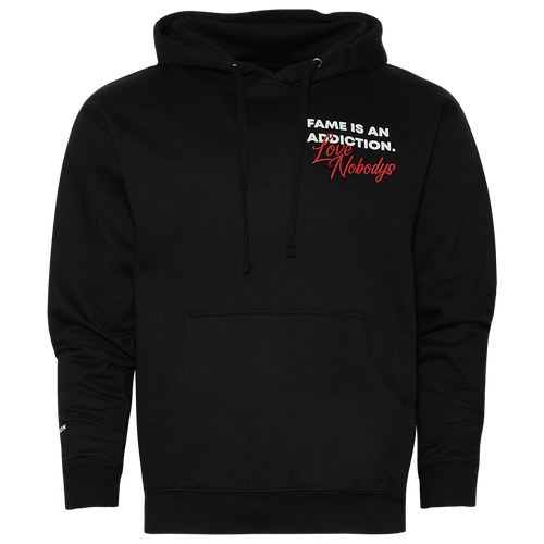 

Famous Nobodys Mens Famous Nobodys Fame Addiction Hoodie - Mens Black/White/Red Size M