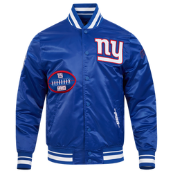 Men's - Pro Standard Giants Old English Rib Satin Jacket - Dodger Blue