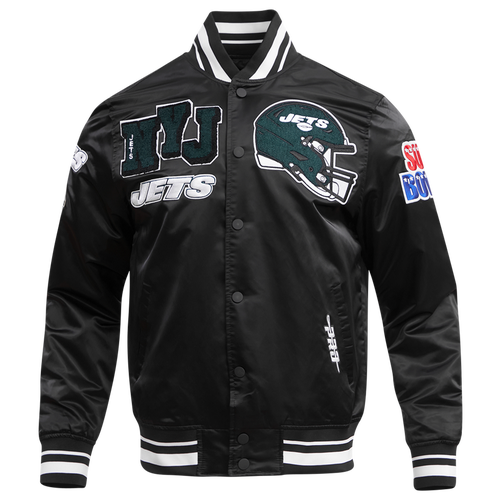Pro Standard Mens New York Jets Jets Mash Up Rib Satin Jacket - - Black