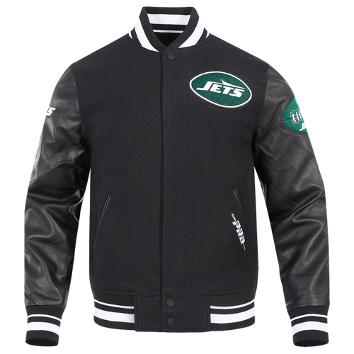 Pro Standard Mens New York Jets Jets Old English Rib Wool Varsity Jacket - - Black