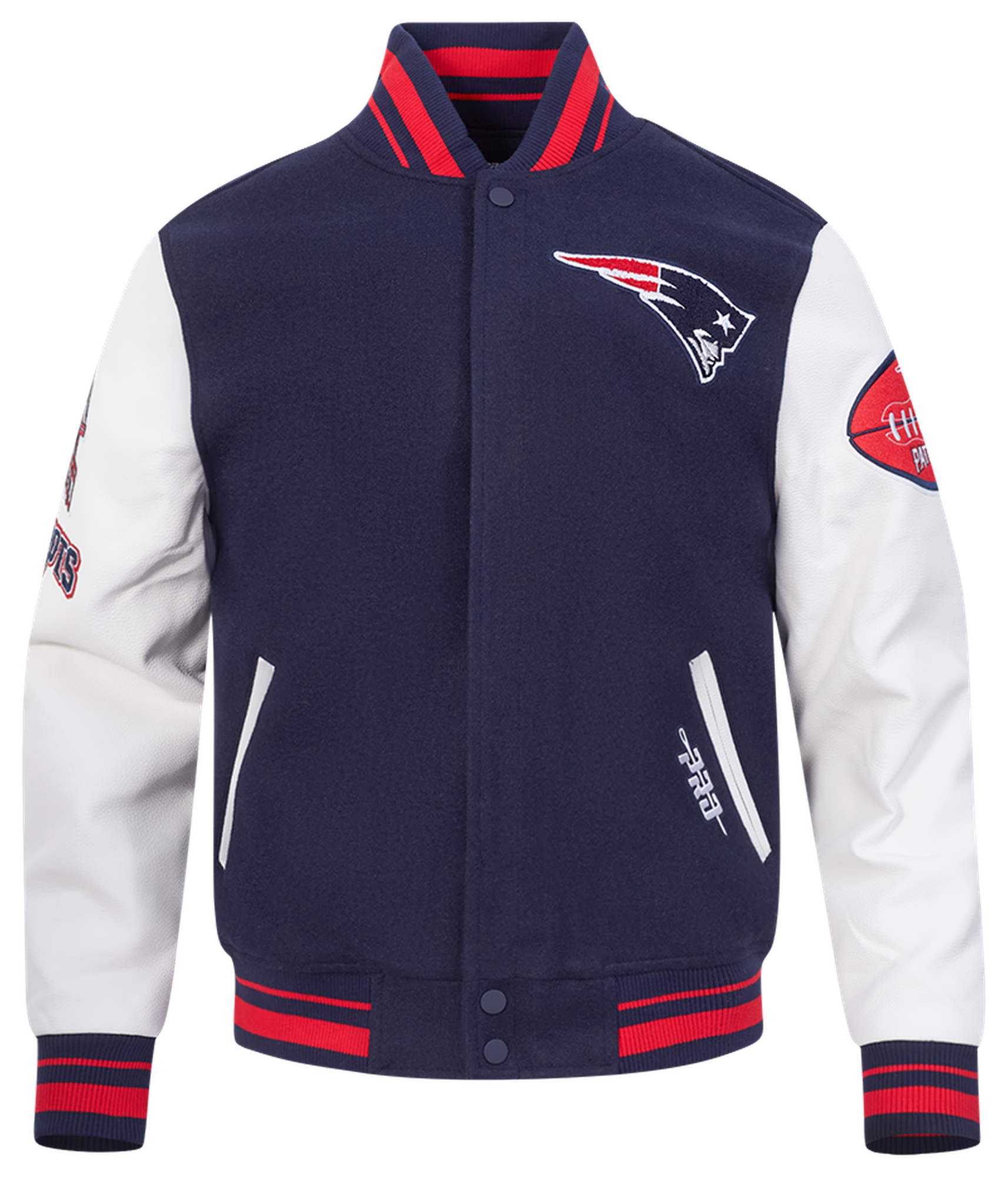 Pro Standard Patriots Old English Rib Wool Varsity Jacket - Men's
