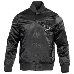 Men's - Pro Standard Saints Triple Black Satin Jacket - Triple Black