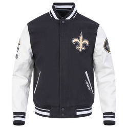 Men's - Pro Standard Saints Old English Rib Wool Varsity Jacket - White/Black