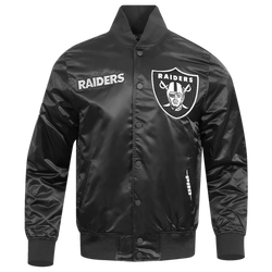 Men's - Pro Standard Raiders Souvenir Satin Jacket - Black