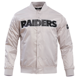 Men's - Pro Standard Raiders Big Logo Satin Jacket - Silver