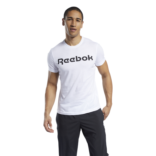 

Reebok Mens Reebok Linear Read T-Shirt - Mens White Size S