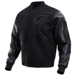 Men's - Pro Standard Eagles Triple Black Wool Varsity Jacket - Triple Black