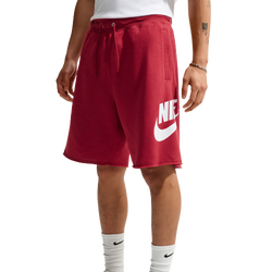 Men's - Nike Club Alumni FT Shorts - White /Tough Red 