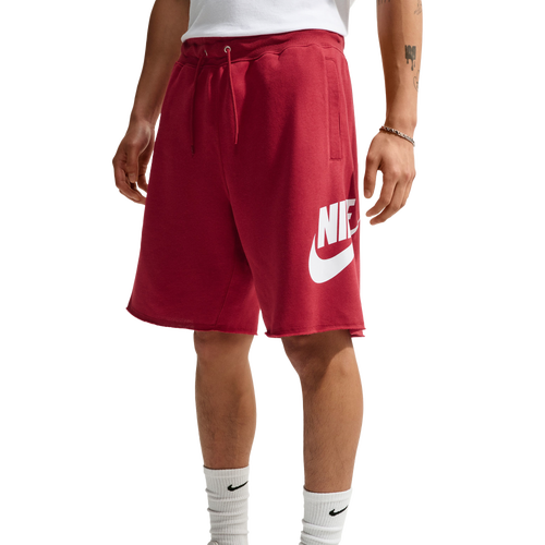 Nike Club Alumni FT Shorts - Nike White /Tough Red