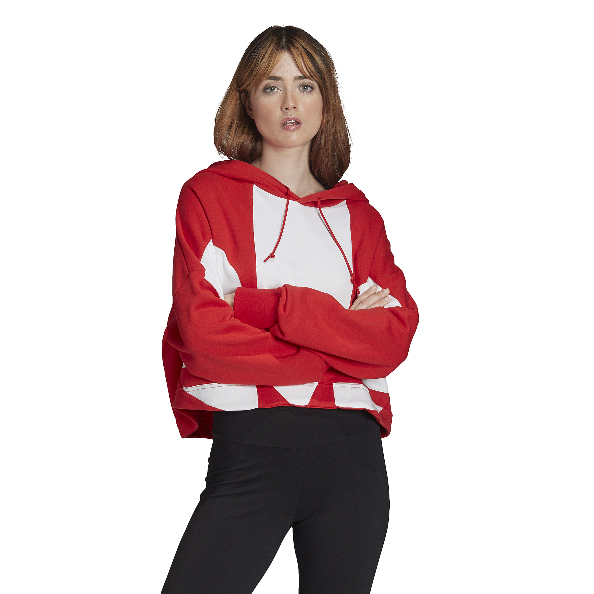 adidas originals trefoil cropped hoodie