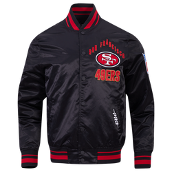 Men's - Pro Standard 49ers On Top Pro Satin Yd Rib Jacket - Red/Black/Black
