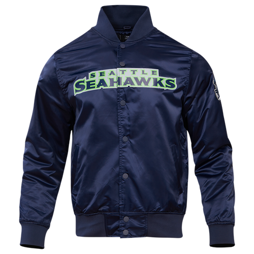 Pro Standard Mens Seattle Seahawks Seahawks Big Logo Satin Jacket - - Midnight Navy