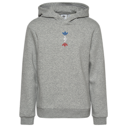 Boys' Grade School - adidas Originals Space Tech Hoodie - Medium Grey Heather/Silver Metallic 