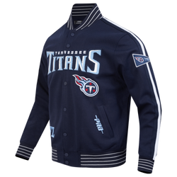 Men's - Pro Standard Titans Pro Game Day Dbl Knit Jacket - Midnight Navy/White