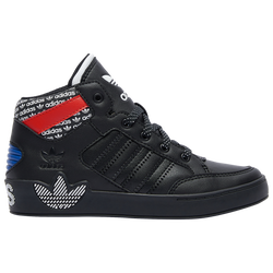 Boys' Preschool - adidas Originals Hardcourt Hi - Black/Black/Red