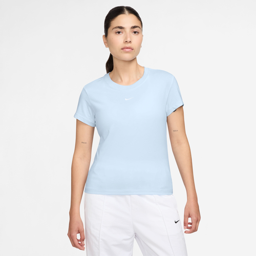 WOMENS - Nike Chill Knit Crop T-Shirt - Blue Tint