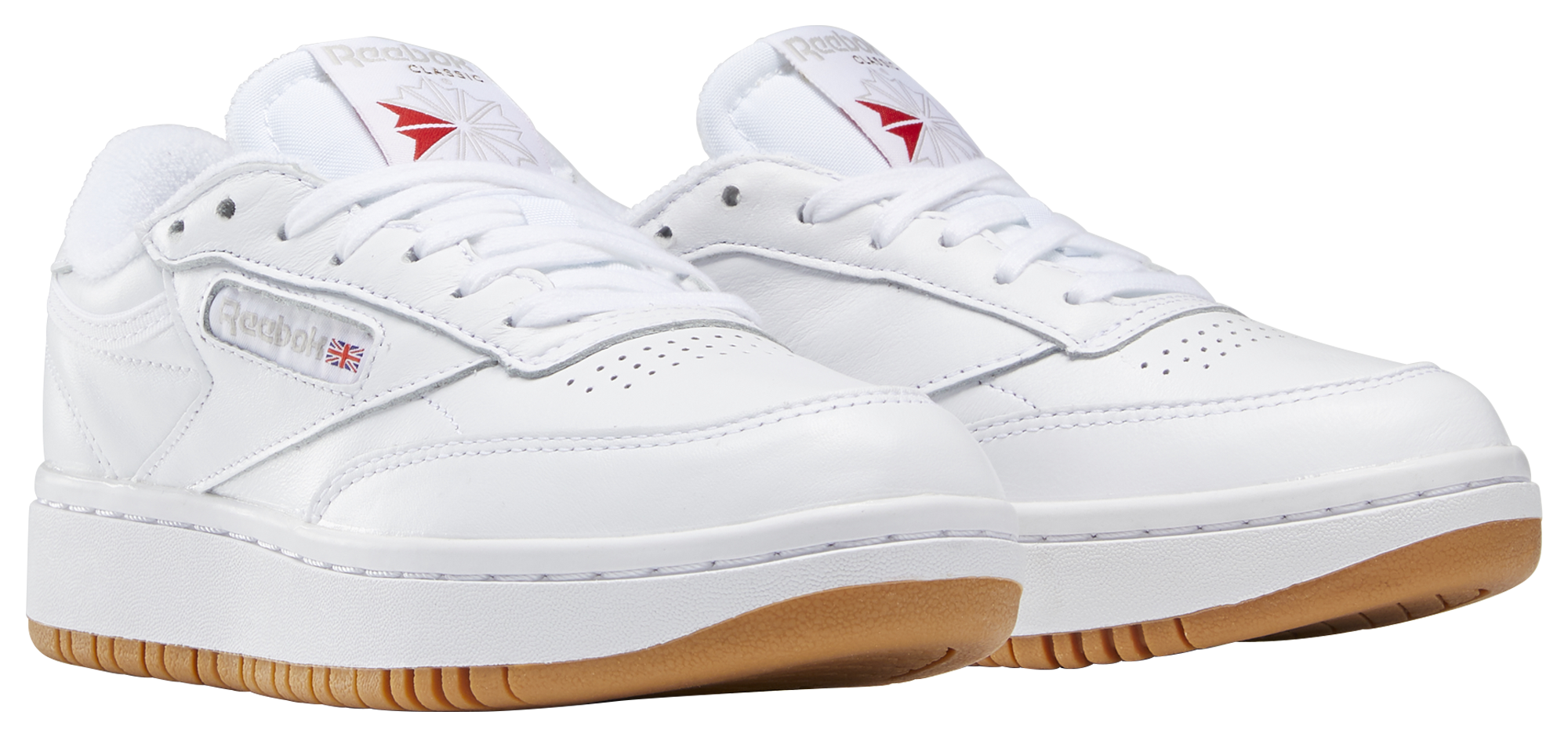 Reebok Club C Double Athletic Shoe - Big Kid - White / Gum