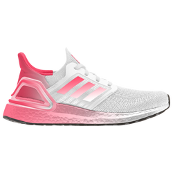 Girls' Grade School - adidas Ultraboost 20 - White/Signal Pink