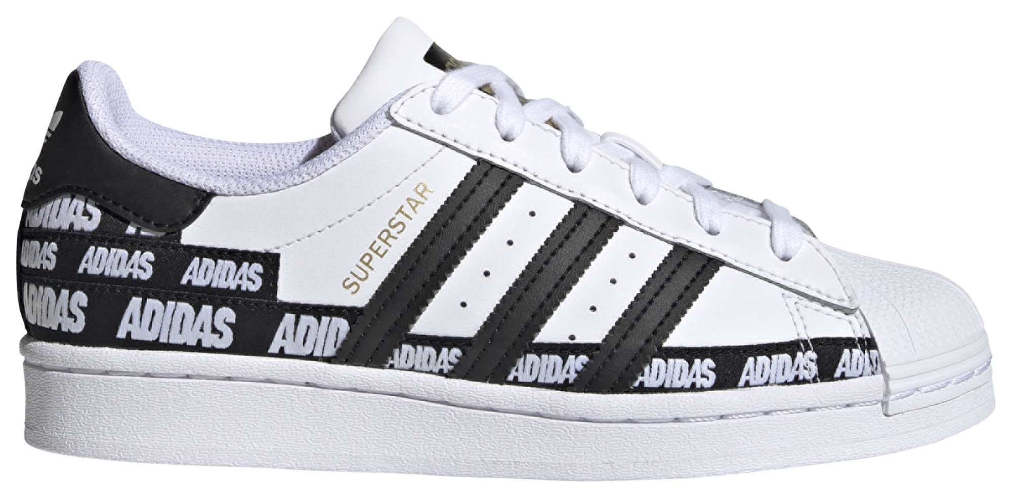 black and white shell toe adidas grade school