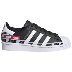 Boys' Grade School - adidas Originals Superstar - Black/White/Gold