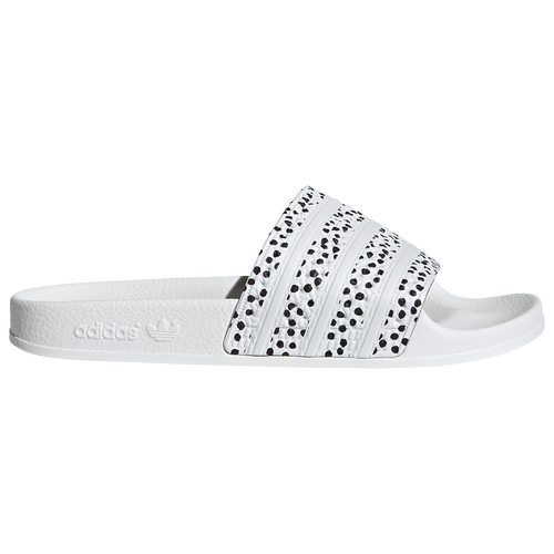 

adidas Originals adidas Originals Adilette Slides - Womens White/White/Black Size 10.0