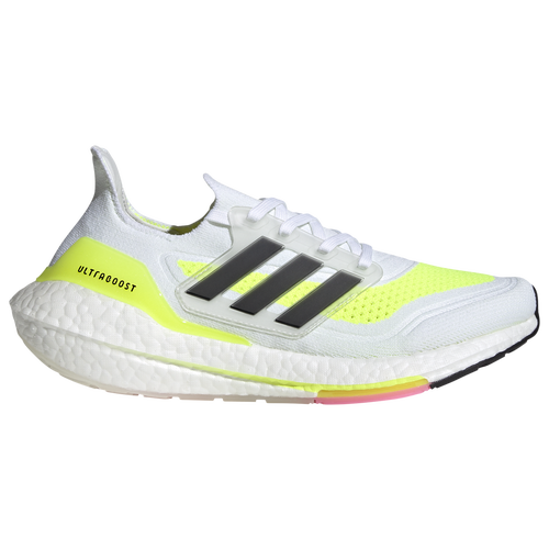 Adidas Originals Adidas Women's Ultraboost 21 Primeblue Running Sneakers From Finish Line In White/core Black/solar Yellow