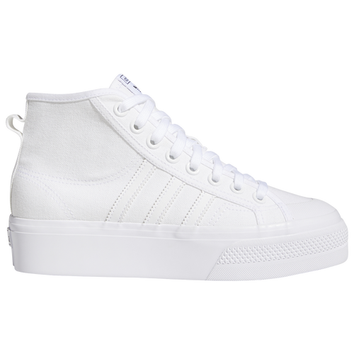 Adidas Originals Women's Originals Nizza Platform Mid Casual Sneakers From Finish Line In White/white