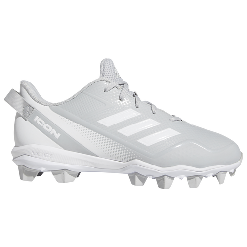 

adidas Boys adidas Icon 7 Mid - Boys' Grade School Baseball Shoes Light Grey/White/Silver Size 5.0