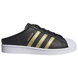 Women's - adidas Originals Superstar Mule - Black/White/Gold