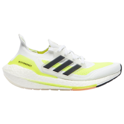 Girls' Grade School - adidas Ultraboost 21 - White/Black/Solar Yellow