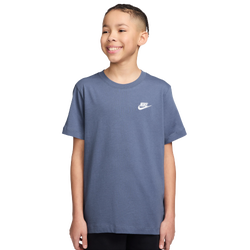 Boys' Grade School - Nike NSW EMB Futura T-Shirt - World Indigo/White