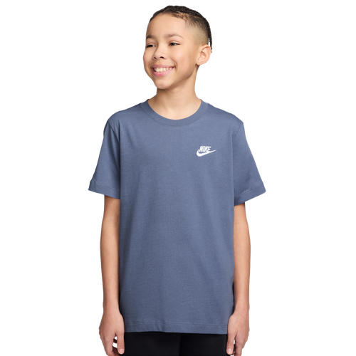 BOYS - Nike NSW EMB Futura T-Shirt - World Indigo/White