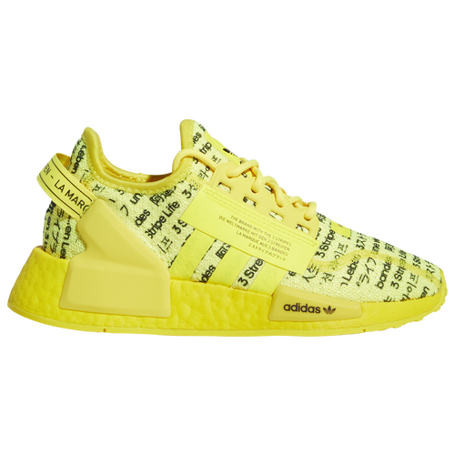 

adidas Originals NMD R1 V2 Casual Sneakers - Boys' Grade School Core Black/Beam Yellow/Beam Yellow Size 4.5