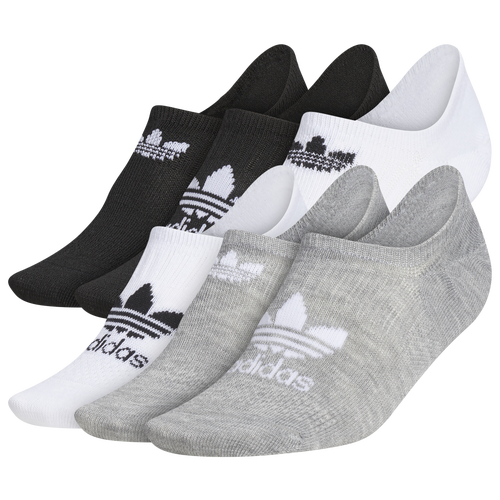 

adidas Originals Womens adidas Originals Classic SL 6 Pack Super No Show Socks - Womens Grey/Black/White Size M