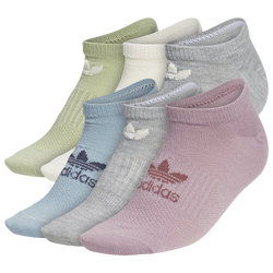 Women's - adidas Classic SL 6 Pack Super No Show Socks - Purple/Gray/White