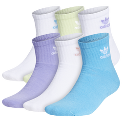 Men's - adidas Originals Trefoil 6 Pack Crew Socks - Light Purple/White/Light Blue