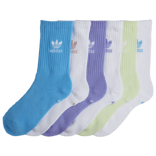 Adidas Originals Mens  Trefoil 6pack Crew Socks In White/blue/purple