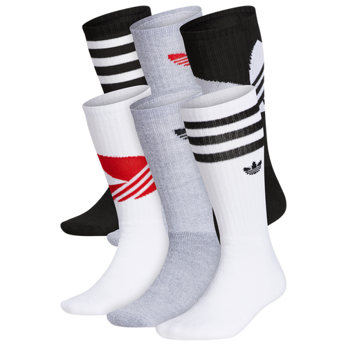 

adidas Originals Mens adidas Originals Rewind 6PK Crew Socks - Mens Black/White/Grey Size One Size