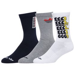 Men's - adidas Originals OG Modern Varsity 3 Pack Crew Socks - Blue/Red/White